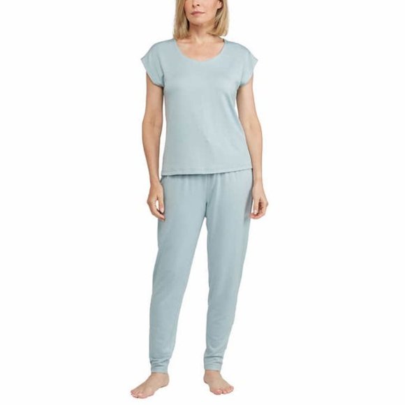 👚3 FOR $20👚NEW Badgley Mischka 2 piece Short Sleeve Loungewear Set Pajamas PJs - Picture 1 of 4